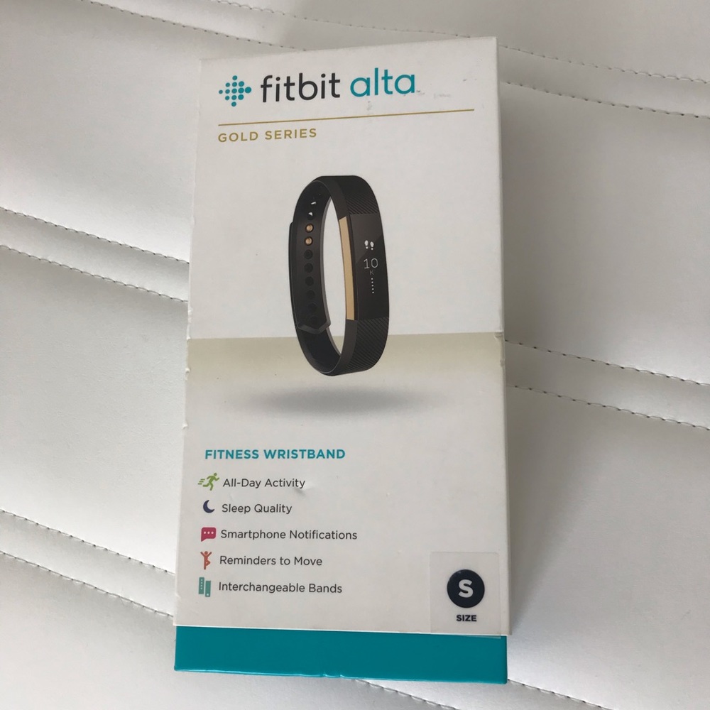 Fitbit Alta Fitness Tracker, Gold/Black, Small